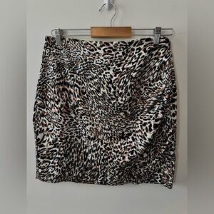 NWT Express Black and Brown Animal Print Pencil Skirt Size Medium